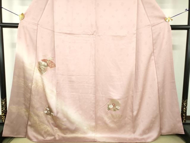 平和屋着物●訪問着　地紙流水花文　暈し染め　金彩　正絹　逸品　未使用　DABH9482ps