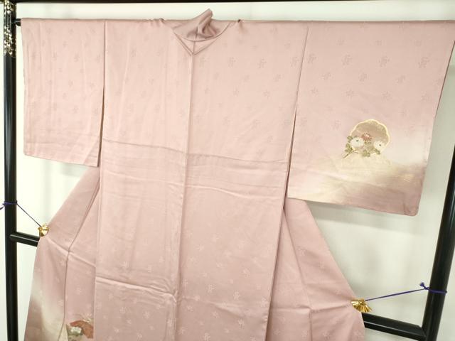 平和屋着物●訪問着　地紙流水花文　暈し染め　金彩　正絹　逸品　未使用　DABH9482ps