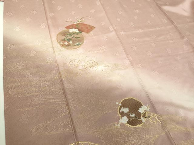 平和屋着物●訪問着　地紙流水花文　暈し染め　金彩　正絹　逸品　未使用　DABH9482ps