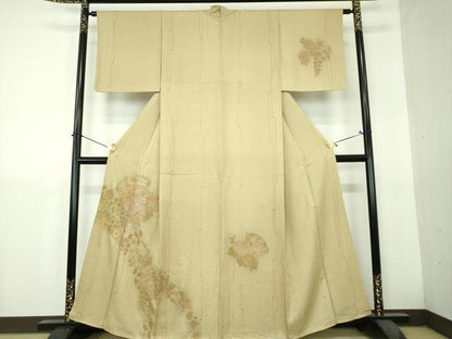平和屋着物●中国三大刺繍　スワトウ相良刺繍　汕頭相良刺繍　総刺繍　訪問着　地紙重ね花文　正絹　逸品　DABH9483ps