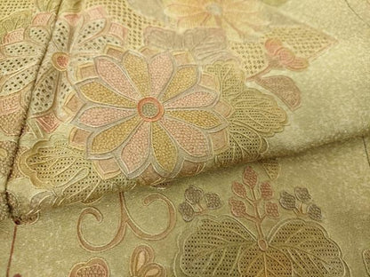 平和屋着物●中国三大刺繍　スワトウ相良刺繍　汕頭相良刺繍　総刺繍　訪問着　地紙重ね花文　正絹　逸品　DABH9483ps