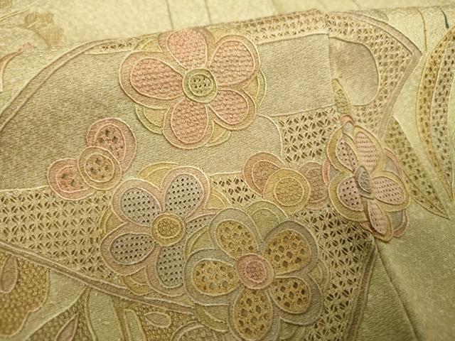 平和屋着物●中国三大刺繍　スワトウ相良刺繍　汕頭相良刺繍　総刺繍　訪問着　地紙重ね花文　正絹　逸品　DABH9483ps