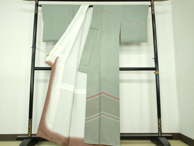 平和屋着物●訪問着　変わり間道　正絹　逸品　未使用　DABH9486ps