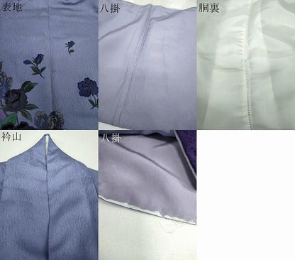 平和屋着物●訪問着　刺繍　ベロア　薔薇　暈し染め　金彩　やまと誂製　正絹　逸品　DABH9487ps