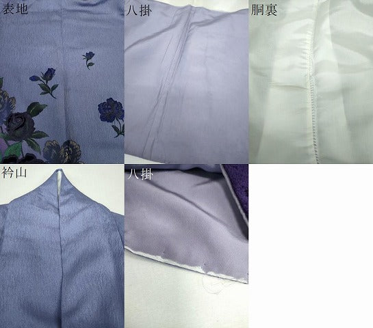 平和屋着物●訪問着　刺繍　ベロア　薔薇　暈し染め　金彩　やまと誂製　正絹　逸品　DABH9487ps