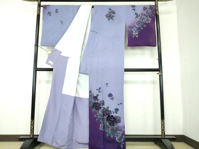 平和屋着物●訪問着　刺繍　ベロア　薔薇　暈し染め　金彩　やまと誂製　正絹　逸品　DABH9487ps
