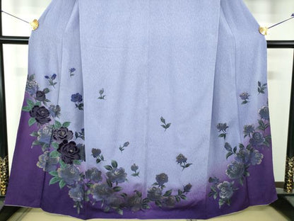 平和屋着物●訪問着　刺繍　ベロア　薔薇　暈し染め　金彩　やまと誂製　正絹　逸品　DABH9487ps