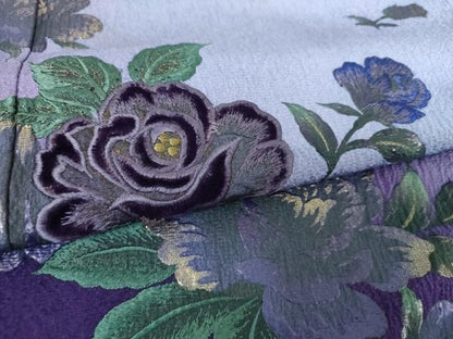 平和屋着物●訪問着　刺繍　ベロア　薔薇　暈し染め　金彩　やまと誂製　正絹　逸品　DABH9487ps