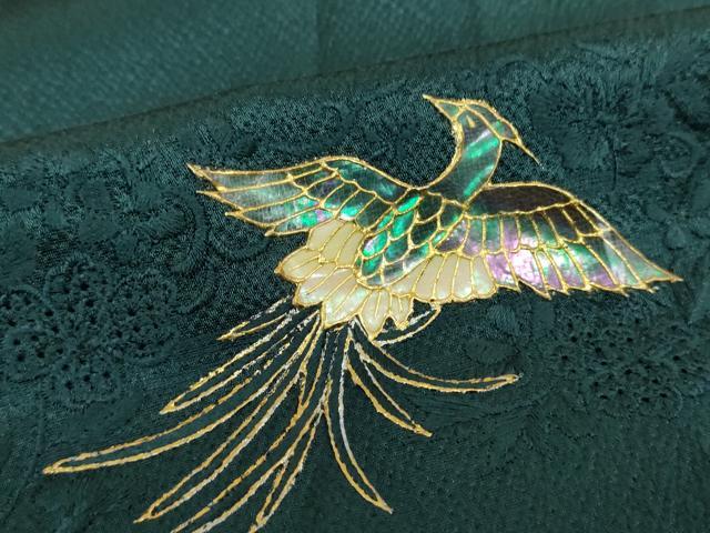 平和屋着物●中国三大刺繍　スワトウ刺繍　汕頭刺繍　総刺繍　訪問着　螺鈿　鳳凰枝垂れ桜　金彩　正絹　逸品　DABH9488ps