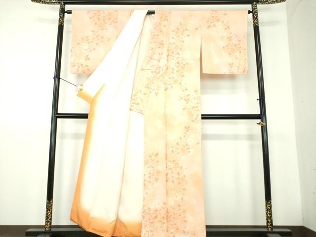 平和屋着物●上質な小紋　地紋起こし　花唐草文　正絹　逸品　DABH9489ps