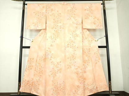 平和屋着物●上質な小紋　地紋起こし　花唐草文　正絹　逸品　DABH9489ps
