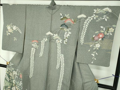 平和屋着物●訪問着　辻が花　暈し染め　金彩　金通し地　正絹　逸品　DABH9492ps