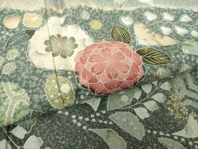 平和屋着物●訪問着　辻が花　暈し染め　金彩　金通し地　正絹　逸品　DABH9492ps