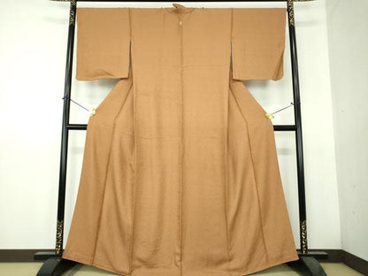 平和屋着物●上質なお召　洋花文　正絹　逸品　未使用　DABH9493ps