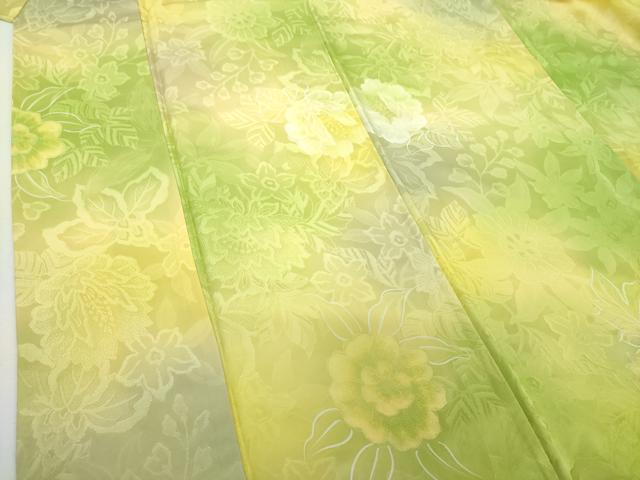 平和屋着物●上質な小紋　地紋起こし　草花文　暈し染め　正絹　逸品　未使用　DABH9495ps