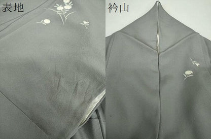平和屋着物●京童人形絵師　高橋翠延　訪問着　手描き　童子　秋草文　金彩　正絹　逸品　DABH9497ps