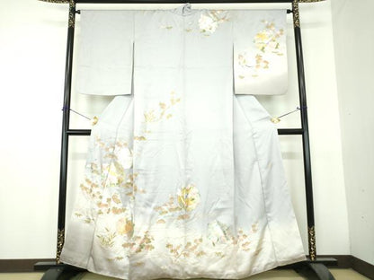 平和屋着物●訪問着　作家物　雲取り花丸文　暈し染め　金銀彩　正絹　逸品　DABH9498ps