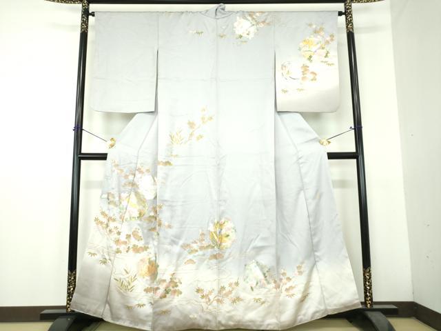 平和屋着物●訪問着　作家物　雲取り花丸文　暈し染め　金銀彩　正絹　逸品　DABH9498ps