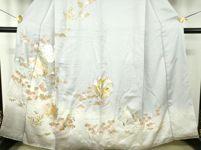 平和屋着物●訪問着　作家物　雲取り花丸文　暈し染め　金銀彩　正絹　逸品　DABH9498ps