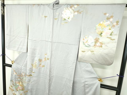 平和屋着物●訪問着　作家物　雲取り花丸文　暈し染め　金銀彩　正絹　逸品　DABH9498ps
