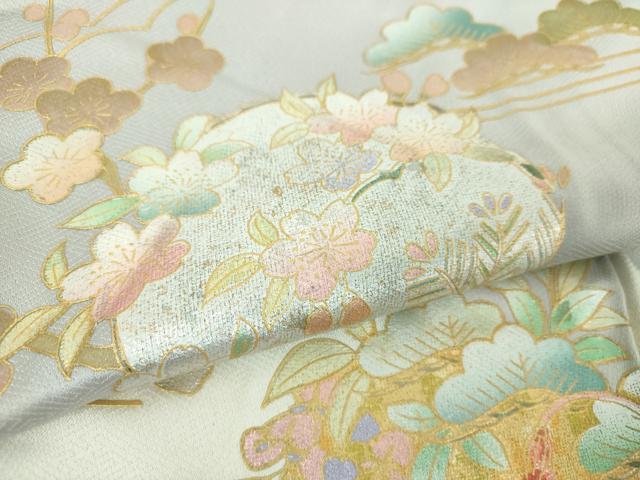 平和屋着物●訪問着　作家物　雲取り花丸文　暈し染め　金銀彩　正絹　逸品　DABH9498ps