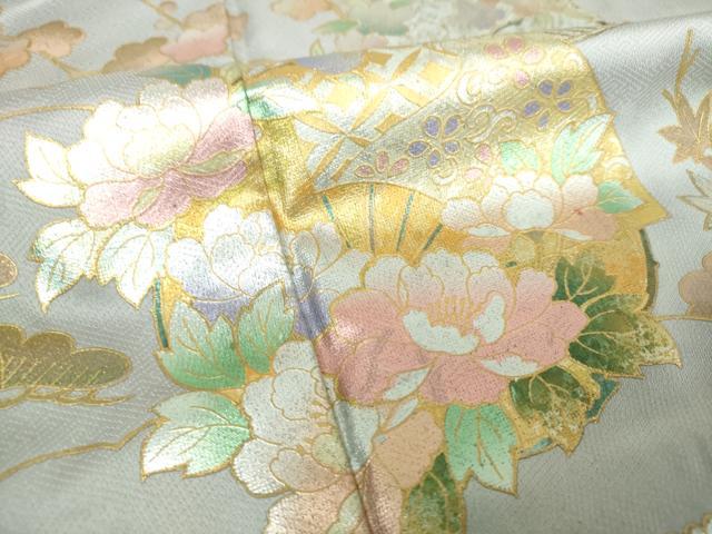 平和屋着物●訪問着　作家物　雲取り花丸文　暈し染め　金銀彩　正絹　逸品　DABH9498ps