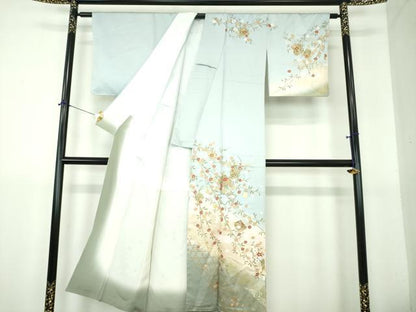 平和屋着物●訪問着　枝垂れ桜　破れ色紙花文　暈し染め　金彩　正絹　逸品　未使用　DABH9499ps