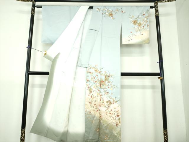 平和屋着物●訪問着　枝垂れ桜　破れ色紙花文　暈し染め　金彩　正絹　逸品　未使用　DABH9499ps