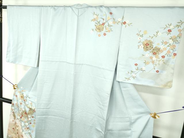 平和屋着物●訪問着　枝垂れ桜　破れ色紙花文　暈し染め　金彩　正絹　逸品　未使用　DABH9499ps