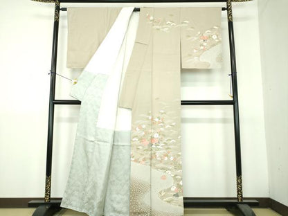 平和屋着物●訪問着　立波花文　金彩　正絹　逸品　DABH9500ps