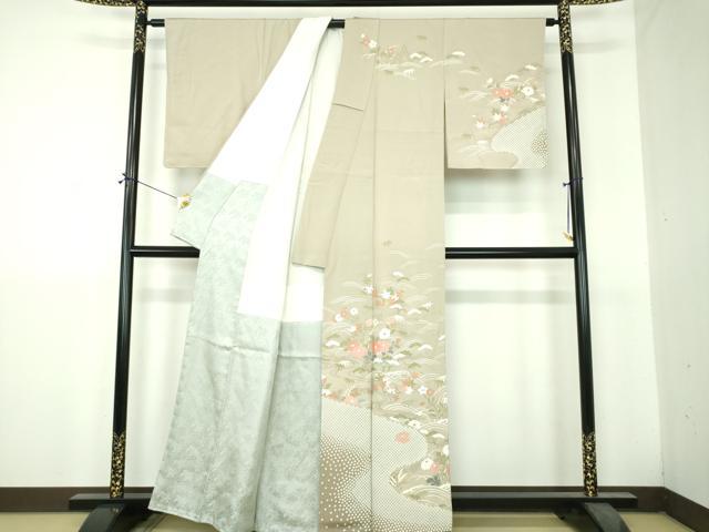 平和屋着物●訪問着　立波花文　金彩　正絹　逸品　DABH9500ps