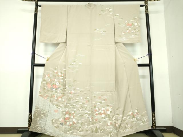 平和屋着物●訪問着　立波花文　金彩　正絹　逸品　DABH9500ps
