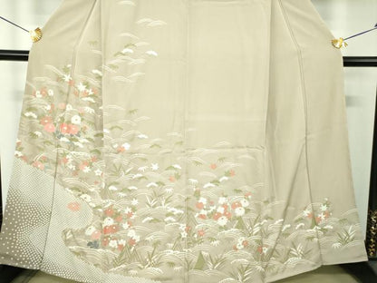平和屋着物●訪問着　立波花文　金彩　正絹　逸品　DABH9500ps