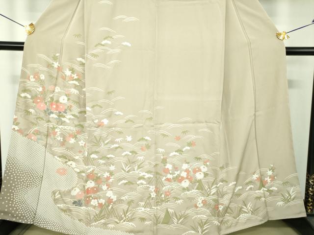 平和屋着物●訪問着　立波花文　金彩　正絹　逸品　DABH9500ps