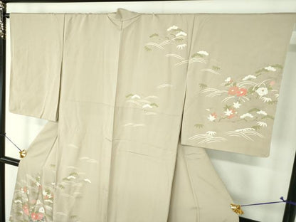 平和屋着物●訪問着　立波花文　金彩　正絹　逸品　DABH9500ps