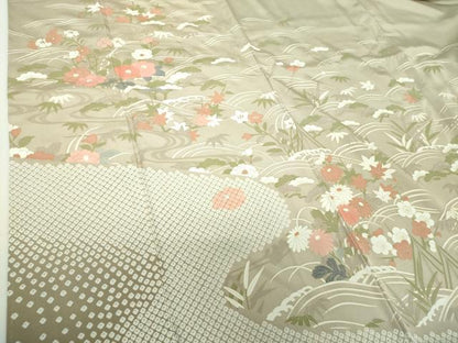 平和屋着物●訪問着　立波花文　金彩　正絹　逸品　DABH9500ps