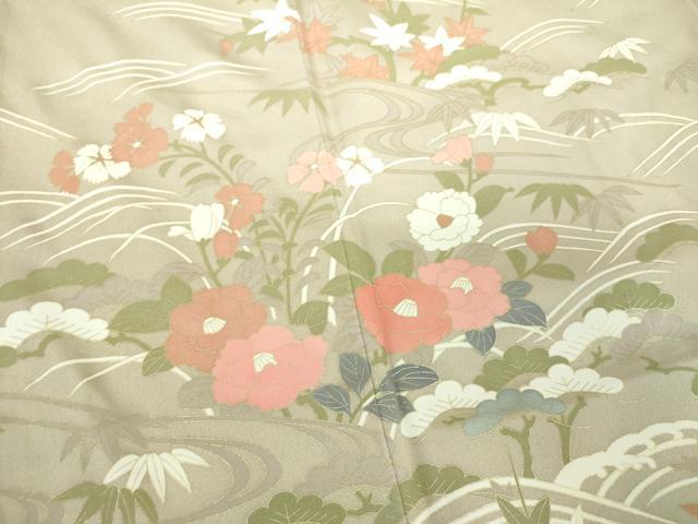 平和屋着物●訪問着　立波花文　金彩　正絹　逸品　DABH9500ps