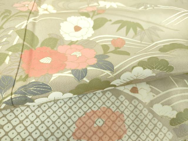 平和屋着物●訪問着　立波花文　金彩　正絹　逸品　DABH9500ps