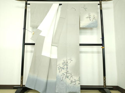 平和屋着物●訪問着　友禅　作家物　梅松文　暈し染め　正絹　逸品　DABH9501ps