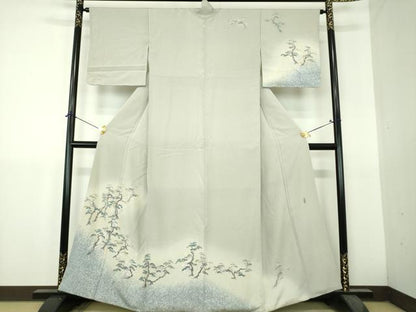 平和屋着物●訪問着　友禅　作家物　梅松文　暈し染め　正絹　逸品　DABH9501ps