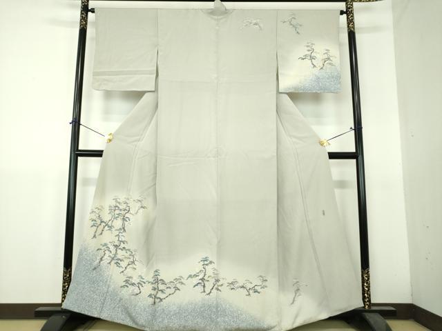 平和屋着物●訪問着　友禅　作家物　梅松文　暈し染め　正絹　逸品　DABH9501ps