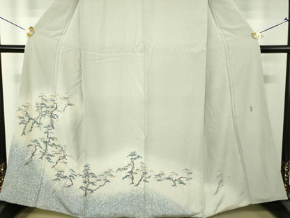 平和屋着物●訪問着　友禅　作家物　梅松文　暈し染め　正絹　逸品　DABH9501ps