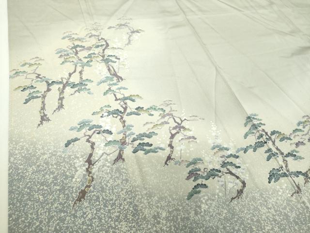 平和屋着物●訪問着　友禅　作家物　梅松文　暈し染め　正絹　逸品　DABH9501ps