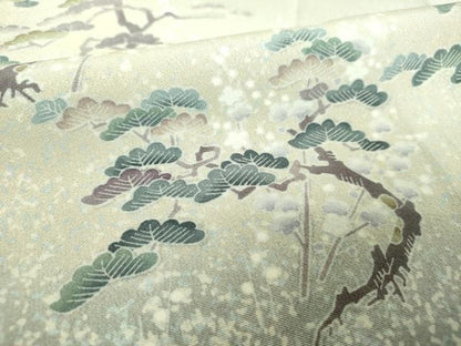 平和屋着物●訪問着　友禅　作家物　梅松文　暈し染め　正絹　逸品　DABH9501ps