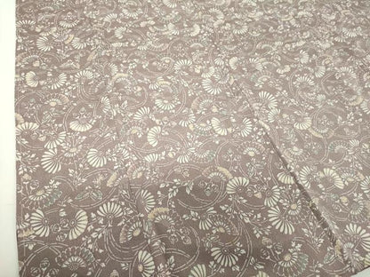 平和屋着物●上質な小紋　型染　舞蝶花文　鬼しぼ縮緬　正絹　逸品　DABH9502ps
