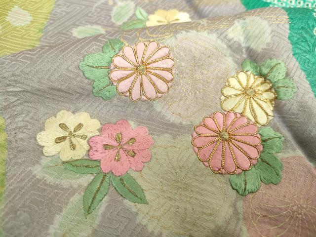 平和屋着物●豪華振袖　駒刺繍　絞り　辻が花　流水桜　金彩　正絹　逸品　DABH9505ps