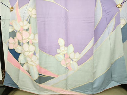 平和屋着物●豪華振袖　草花文　正絹　逸品　DABH9507ps