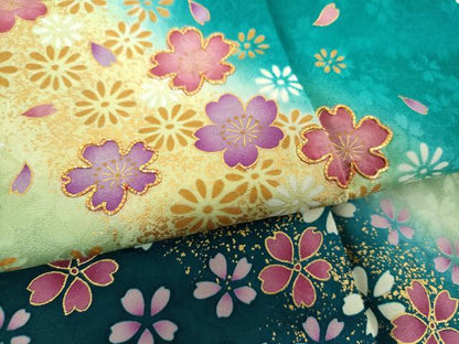 平和屋着物●豪華振袖　駒刺繍　舞桜　舞梅　暈し染め　金彩　正絹　逸品　DABH9509ps