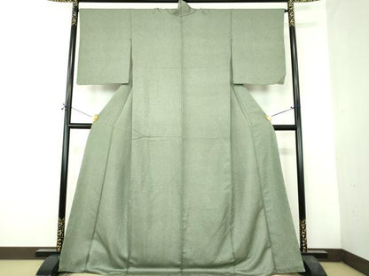 平和屋着物●上質な小紋　霞文　金通し地　正絹　逸品　DABH9511ps