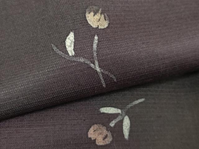 平和屋着物●上質な紬　作家物　ろうけつ染め　モール　草花文　花鋏　正絹　逸品　DABH9512ps